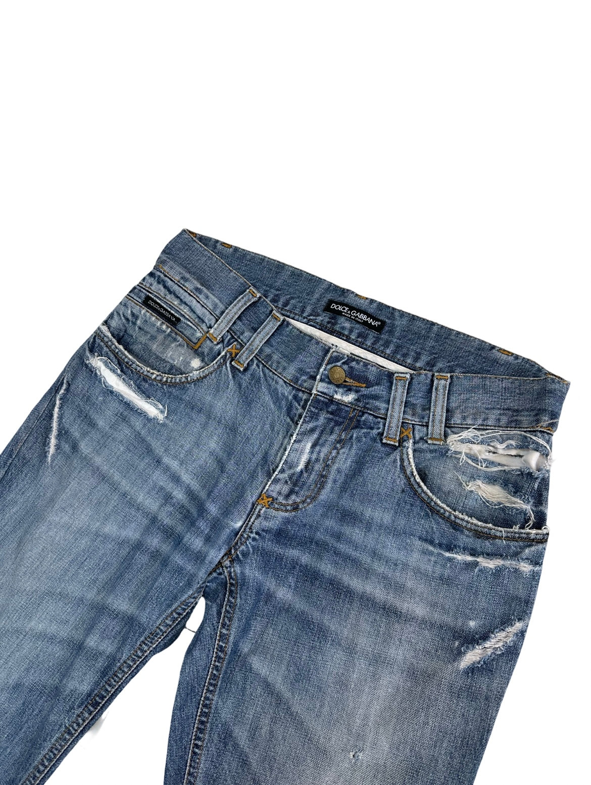 Dolce & Gabbana Y2K distressed jeans (XS)