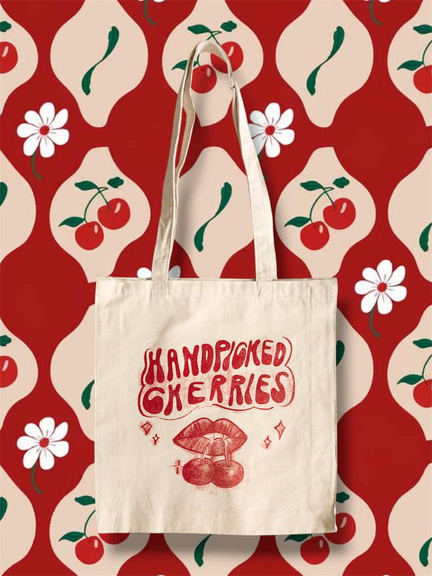 Handpicked Cherries tote bag