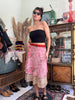 Stunning vintage double face wrap skirt 100% silk