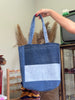 Stunning up-cycled denim patchwork tote bag