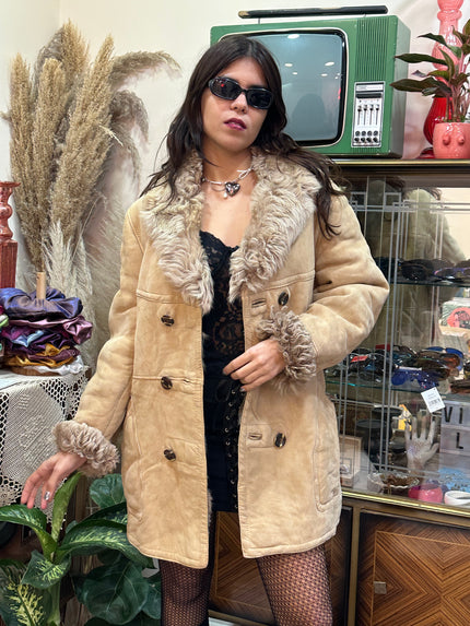 Super hot vintage shearling leather coat