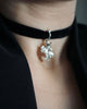 Stunning handmade silver 925 flower choker with velvet strap (Phaos)