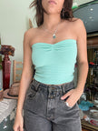 Deadstock strapless rib top (pistachio green)