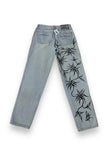 Hand painted high waisted jeans