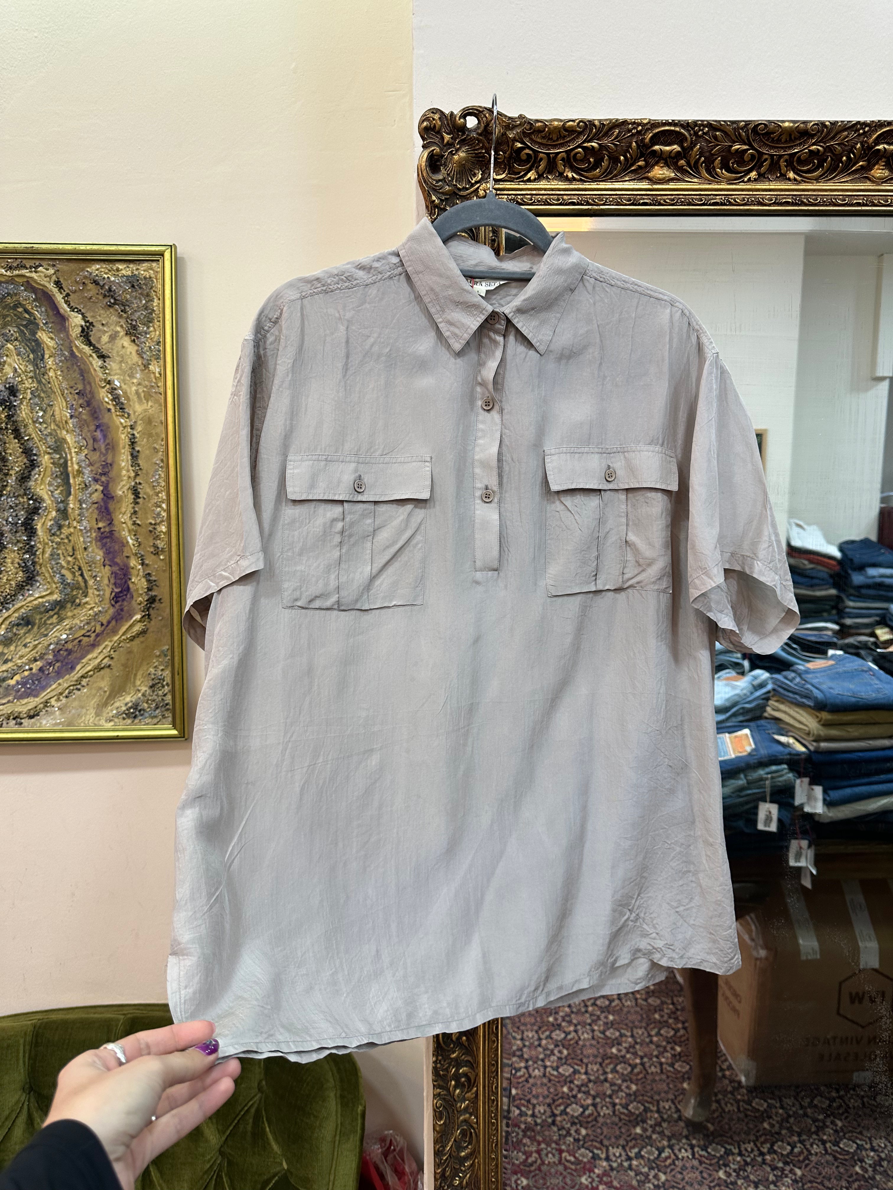 Vintage 100% silk shirt
