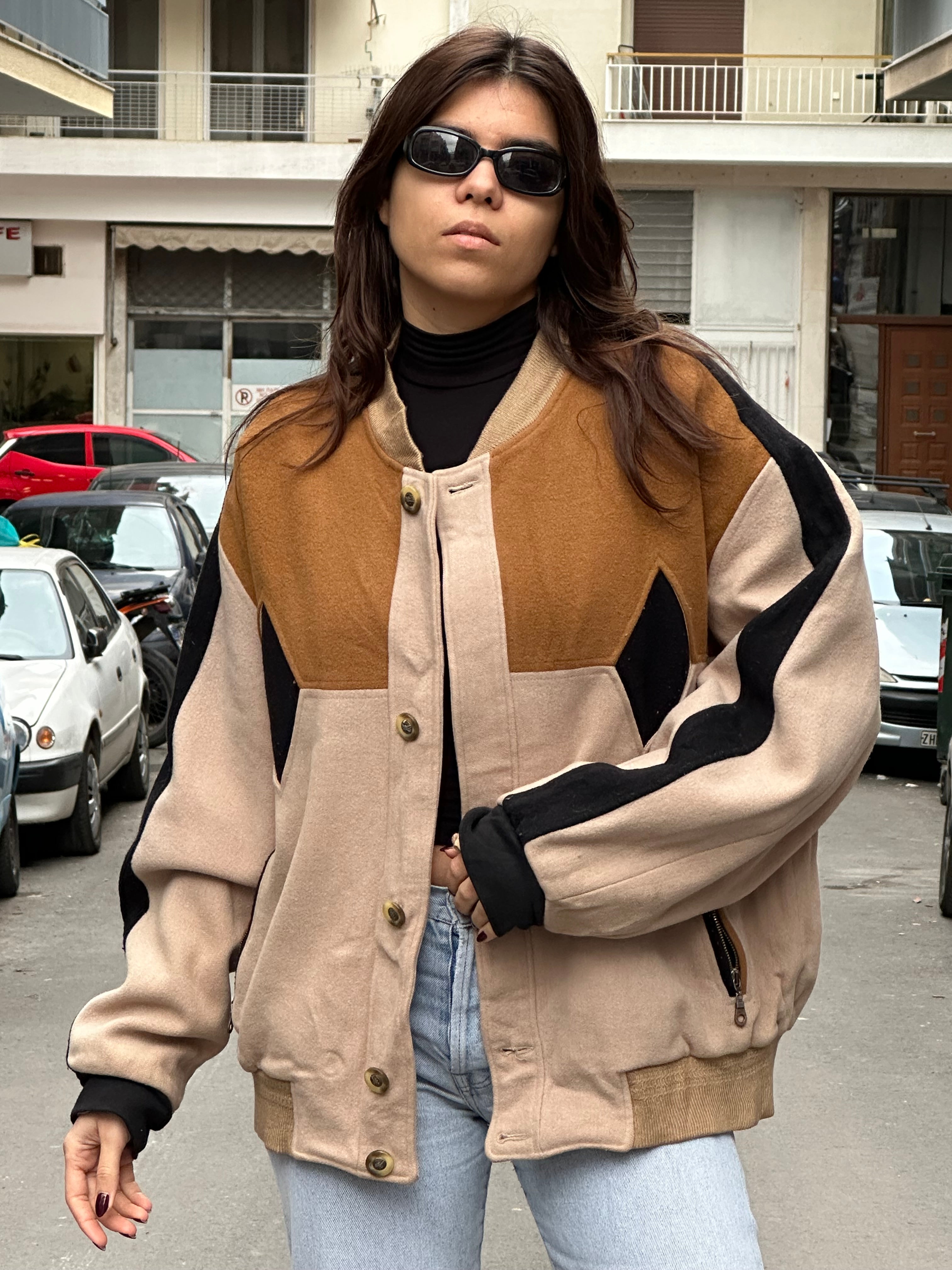 Vintage wool bomber jacket