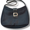 DKNY Black Shoulder Bag with Silver D Hardware – Vintage Y2K Style