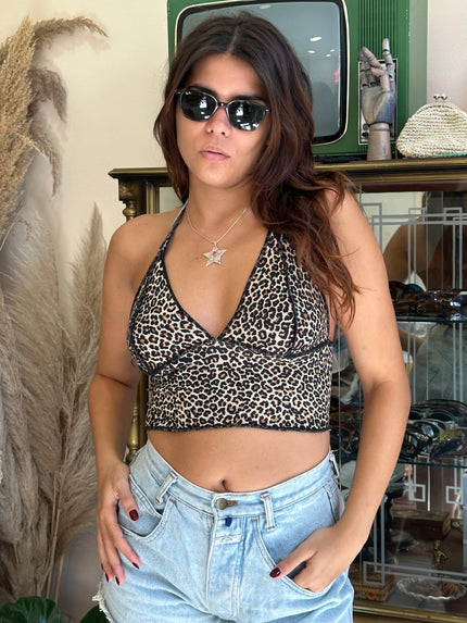 Handmade hot leopard print top