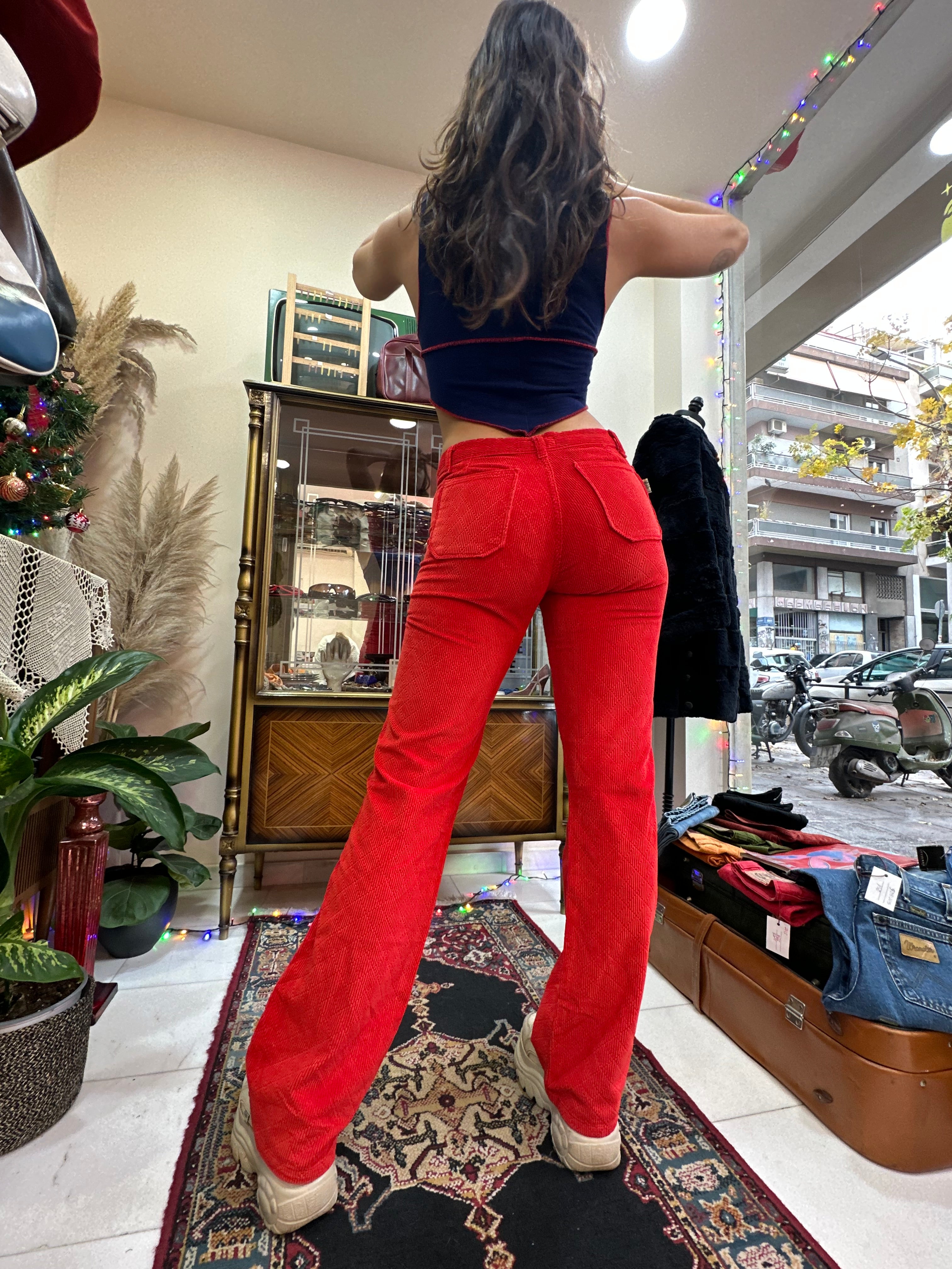 Deadstock red corduroy pants