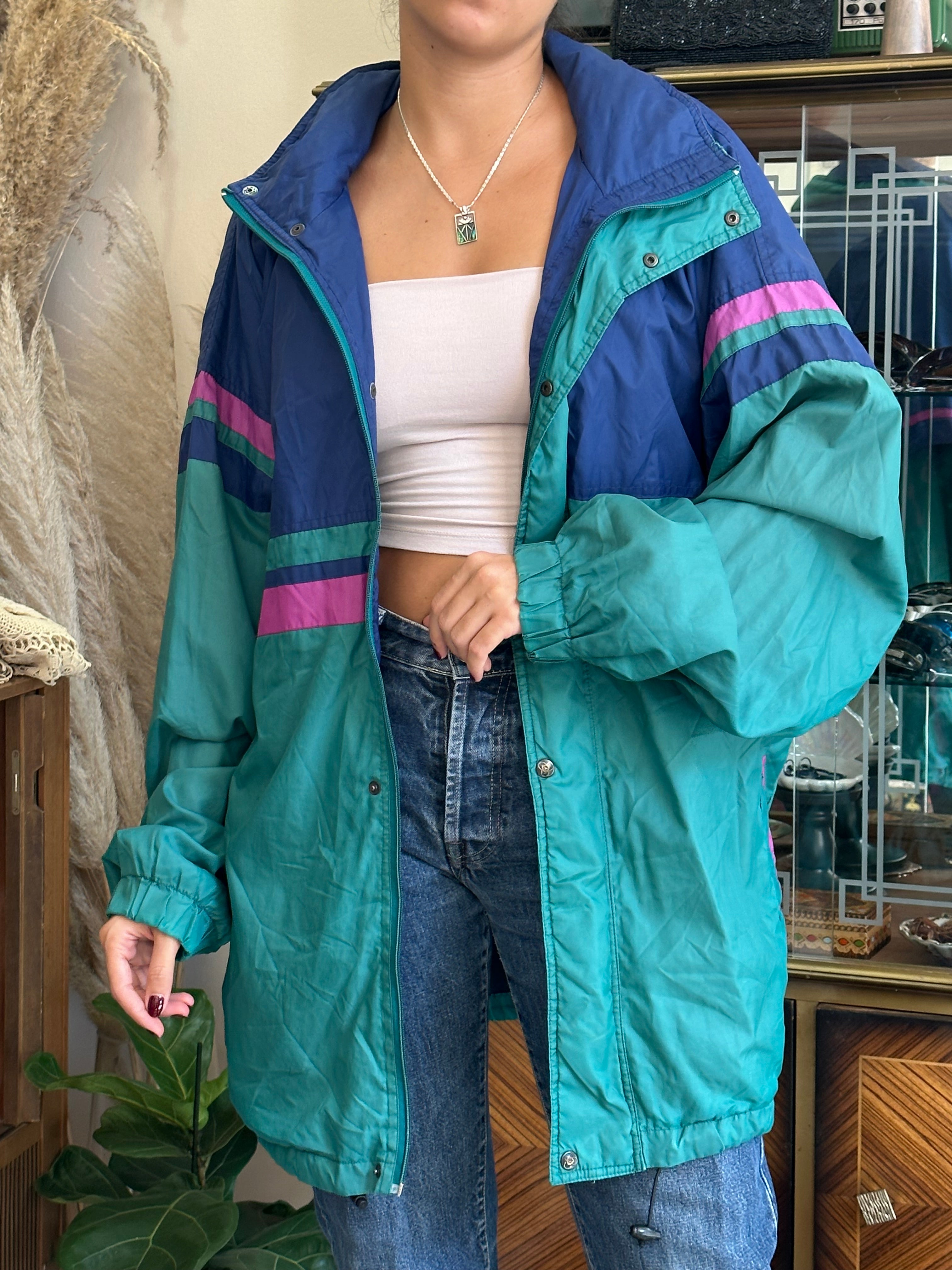 Vintage oversized funky patterned windbreaker