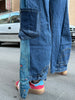 Stunning denim reworked cargo pants