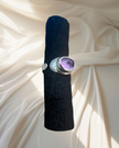 Stunning silver 925 open ring with amethyst