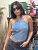 Super hot up cycled denim top