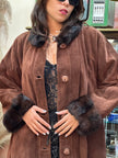 Stunning vintage oversized genuine leather coat