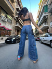 Stunning denim reworked cargo pants