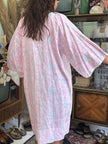 Pink floral cotton yukata robe