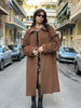 Vintage wool caramel brown coat (2XL)