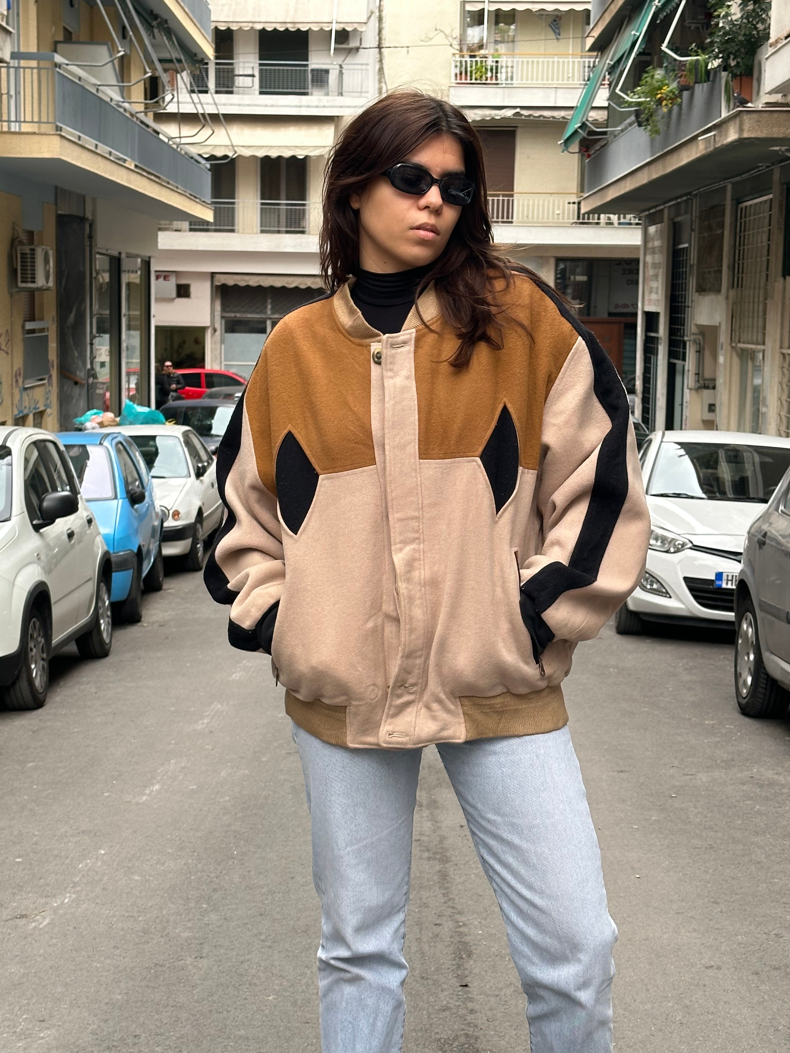 Vintage wool bomber jacket