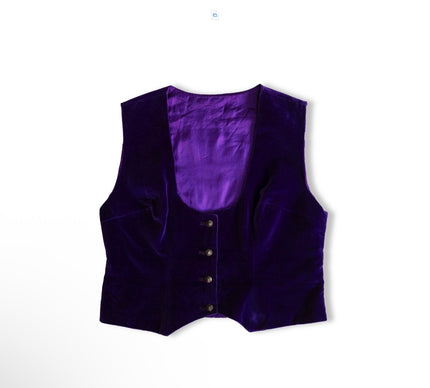 Vintage woman's purple velvet vest