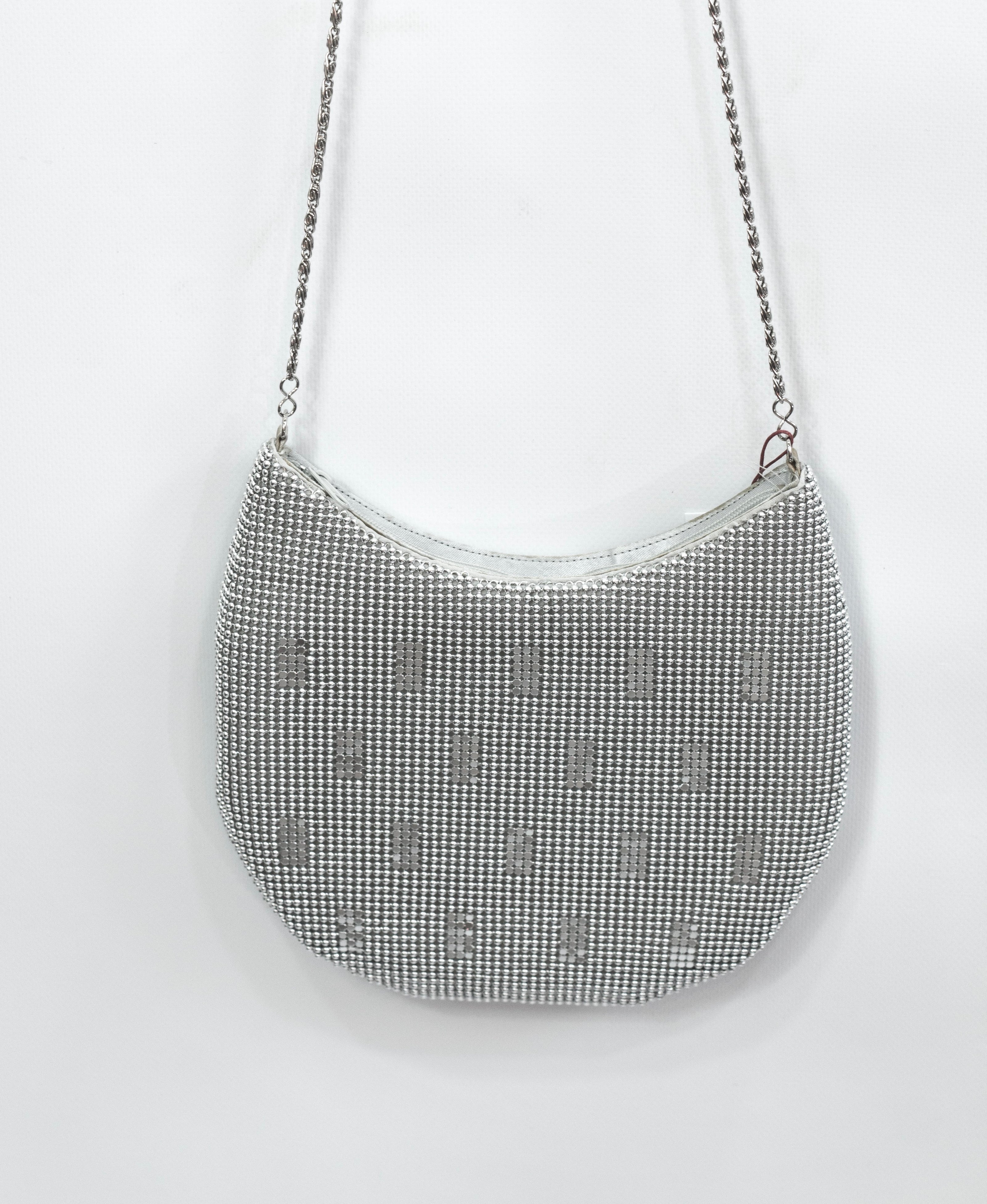 Stunning silver chain mail cross body bag