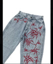 Lee high waisted hand painted jeans