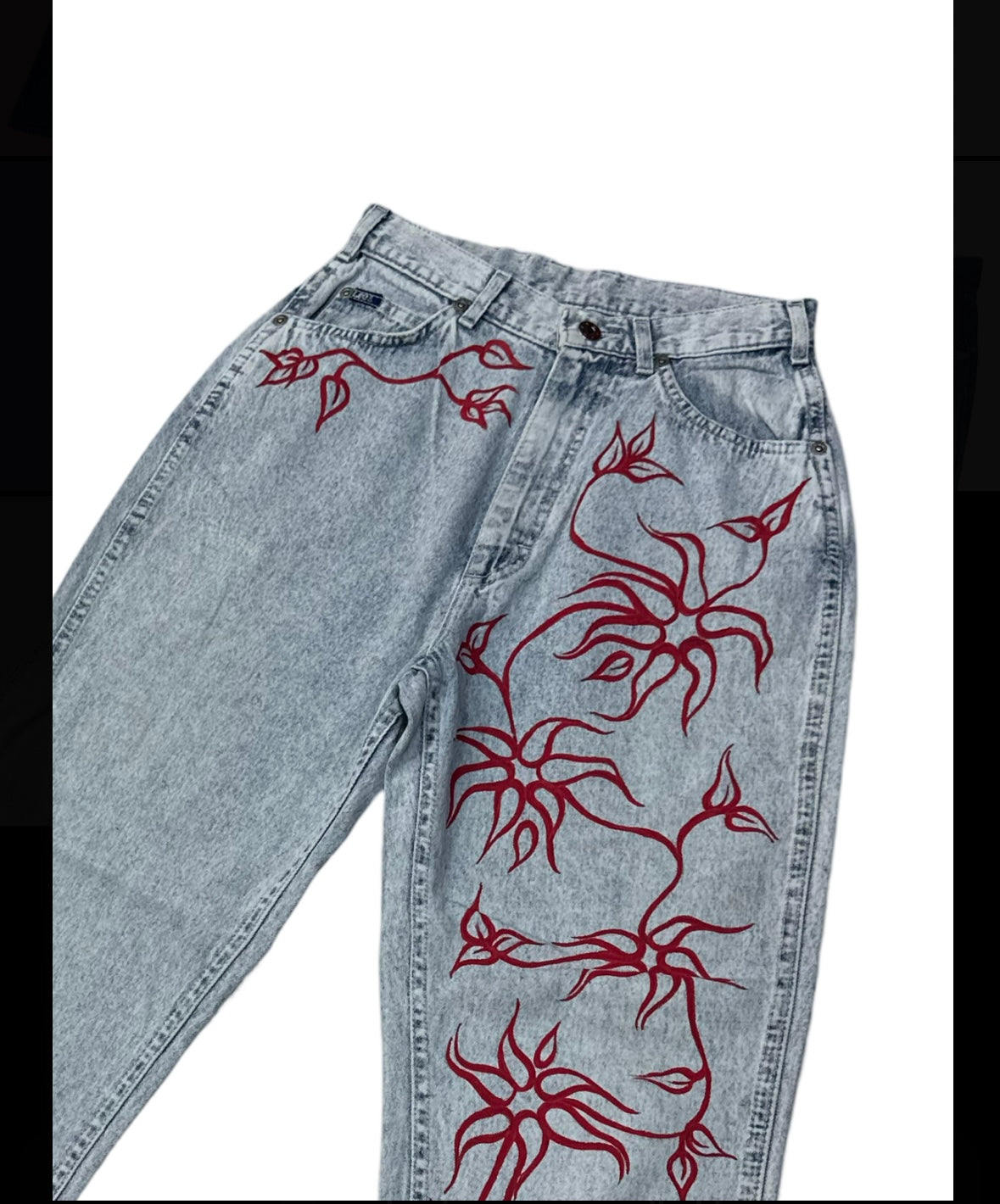 Lee high waisted hand painted jeans