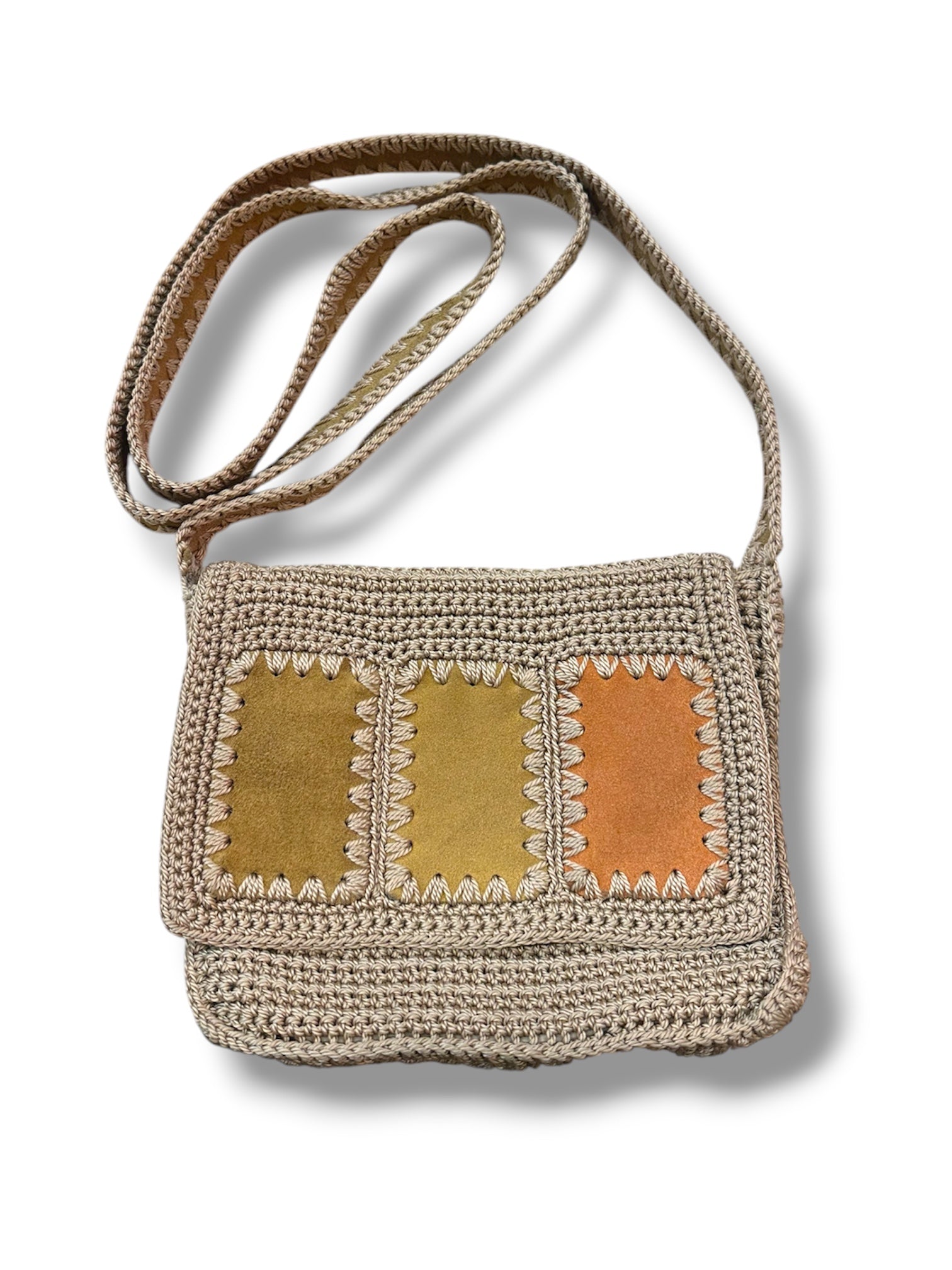 Vintage crochet cross body bag