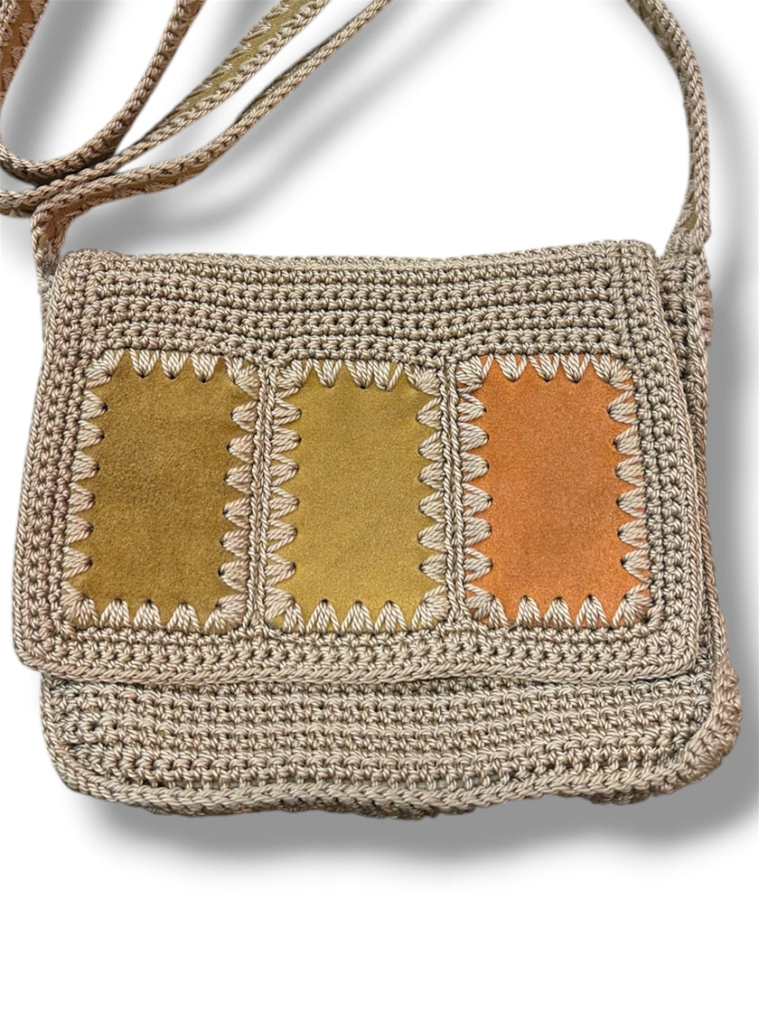 Vintage crochet cross body bag
