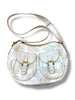 The Bridge White Monogram Shoulder Bag with Dual Front Pockets