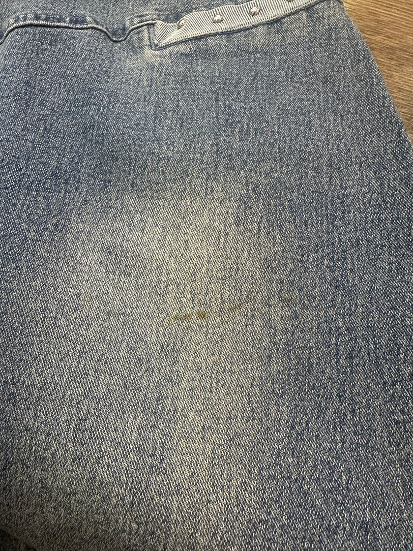 Denim low waisted skirt with slits on the sides (S/M - elastic material)