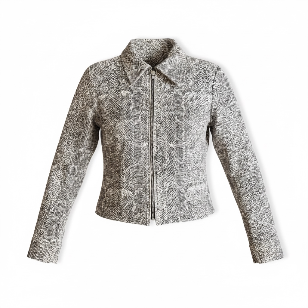 Women’s Snakeskin Print Cropped Jacket