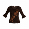 Dark brown top with beaded desings
