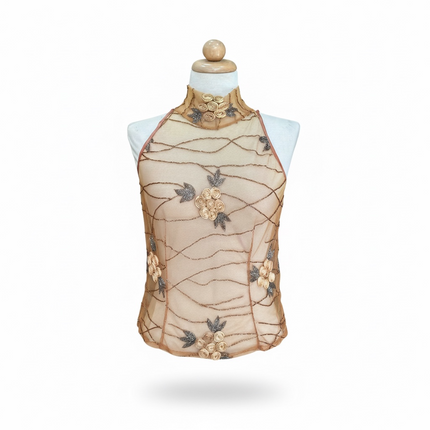Beautiful see-through beaded top (S/M)