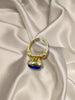 Kimilio Pompei gold plated silver 925 ring with Lapis Lazuli stone (open back - adjustable size)