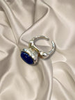 Kimilio Pompei gold plated silver 925 ring with Lapis Lazuli stone (open back - adjustable size)