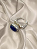 Kimilio Pompei gold plated silver 925 ring with Lapis Lazuli stone (open back - adjustable size)