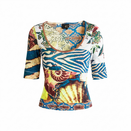 Just Cavalli stunning printed mesh top (S)