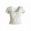 Super cute body fitting floral top (S/M)