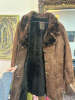 Vintage dark brown suede coat