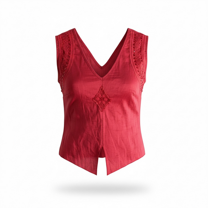 Motivi 100& linen top with bead detailing (S)