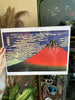 Red Fuji by Hokusai art poster