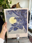 “Blossoming Cherry on a Moonlit Night” by Ohara Koson art poster