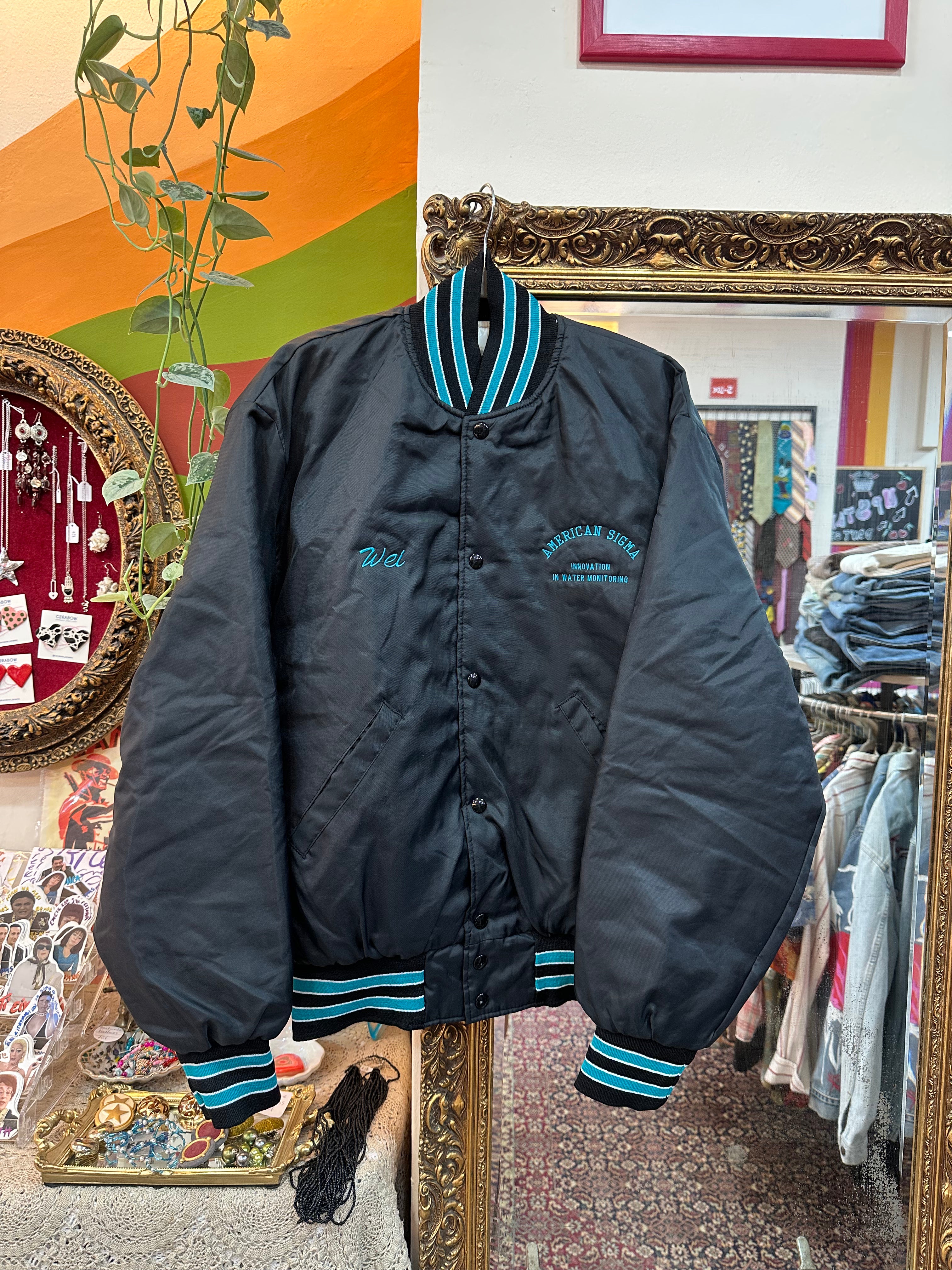 Vintage 90s Holloway USA made American Signal Bomber Jacket (L)