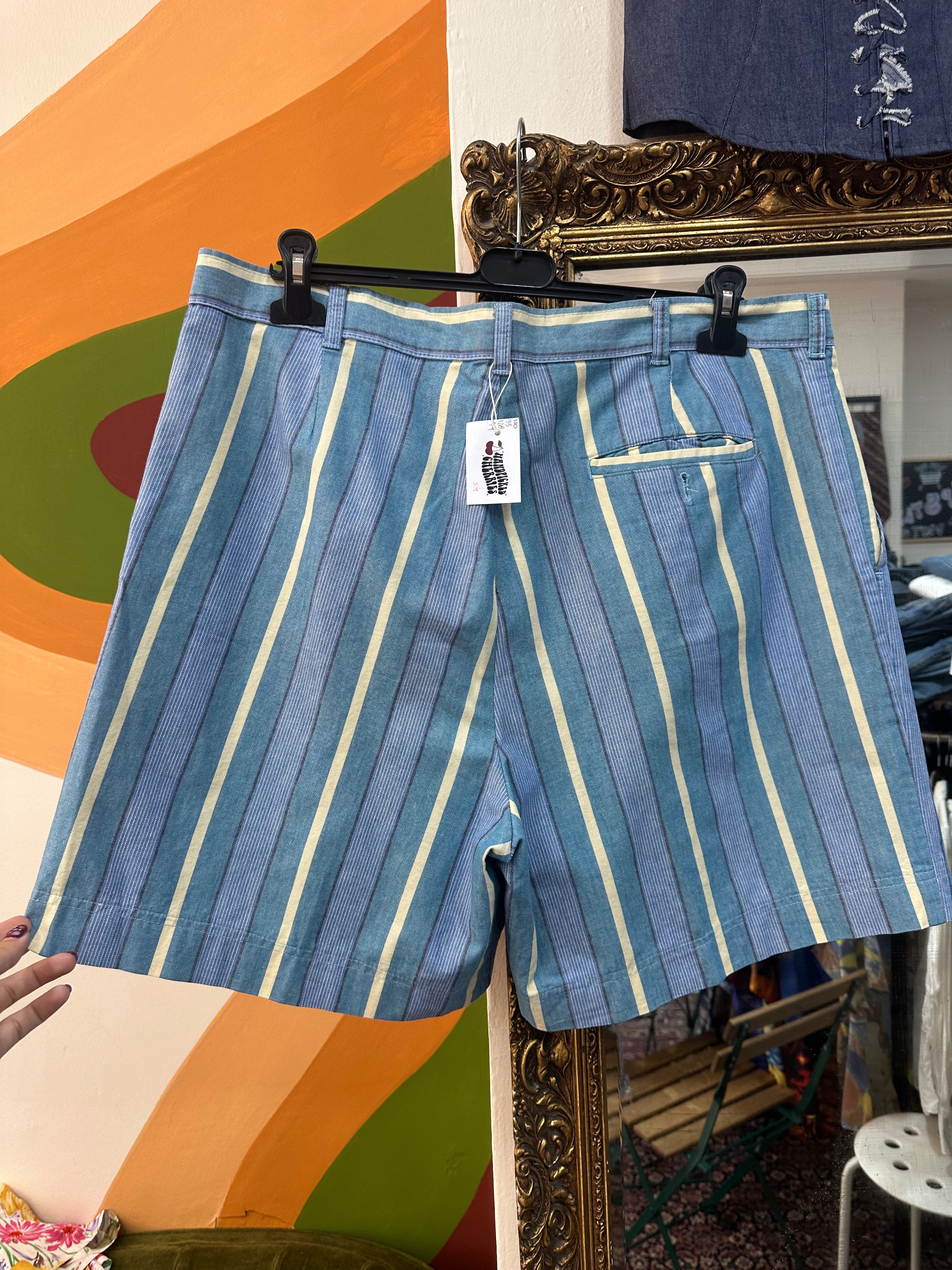 Vintage striped Bermuda shorts