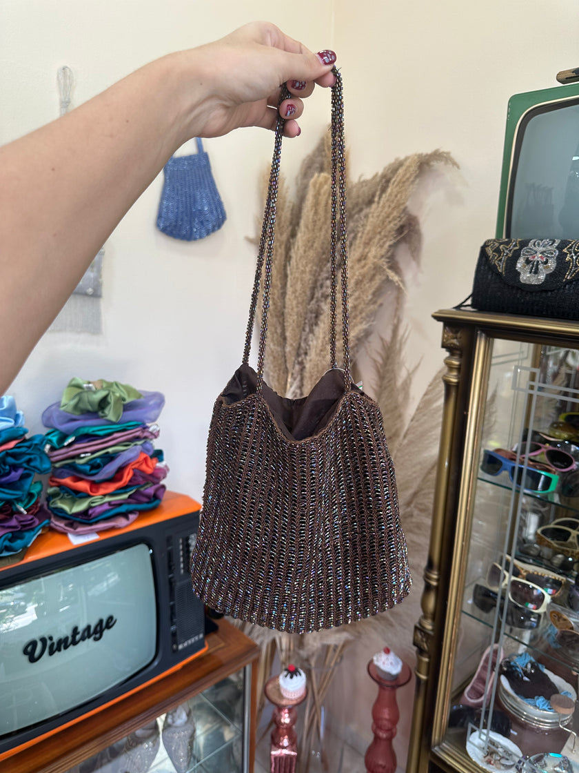 Beautiful deadstock brown beaded bag