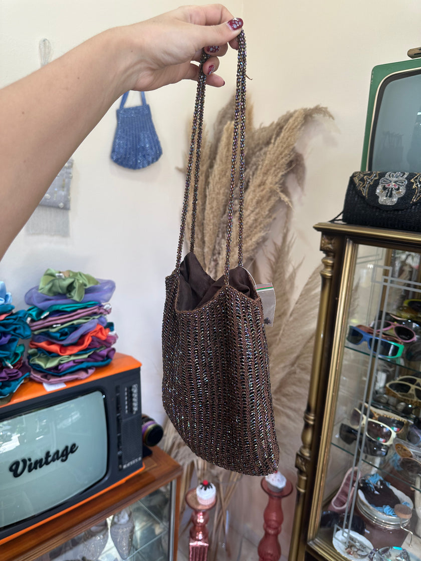 Beautiful deadstock brown beaded bag
