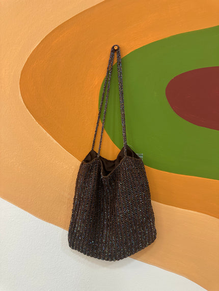 Beautiful deadstock brown beaded bag