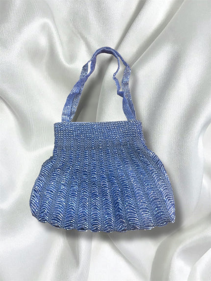 Stunning deadstock blue shell beaded bag
