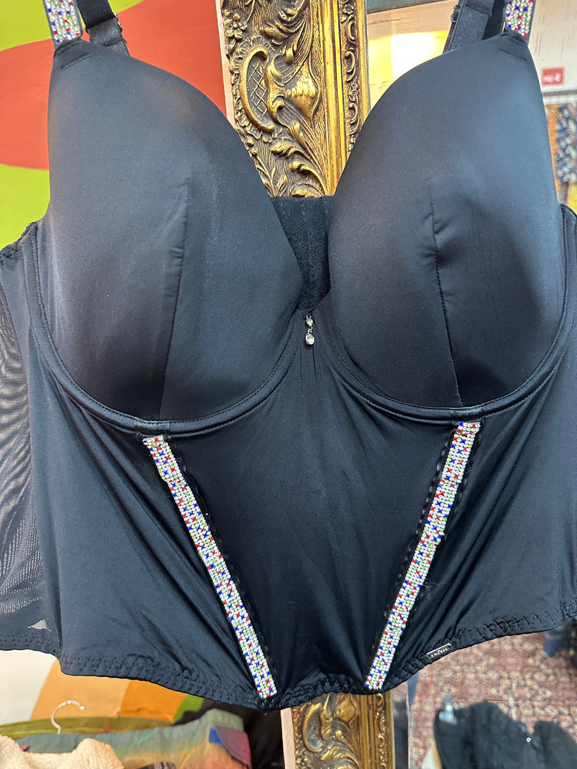 Super hot corset top with sparkly straps (90D)