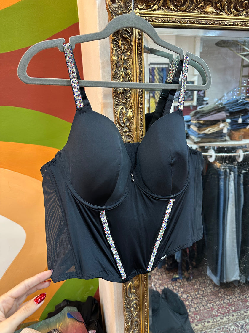 Super hot corset top with sparkly straps (90D)